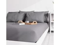 Soleil d'ocre Ropa De Cama-Funda de almohada lisa 63x63 cm ZZZ Gris