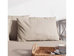 Soleil d'ocre Funda de almohada lisa 63x63 cm ZZZ lino Beige Discount