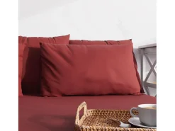 Soleil d'ocre Funda de almohada lisa 63x63 cm ZZZ Rojo Discount