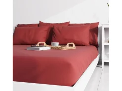 Soleil d'ocre Ropa De Cama-Funda de almohada lisa 50x70 cm ZZZ Rojo