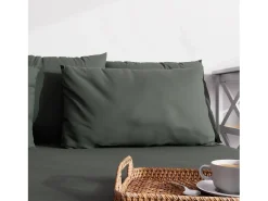 Soleil d'ocre Funda de almohada lisa 50x70 cm ZZZ Caqui Discount