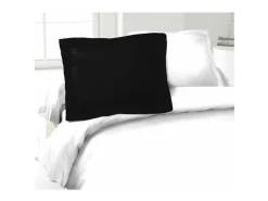 Funda de almohada Lovely Home 100 % algodón 50 x 70 cm Negro