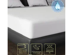 Soleil d'ocre Ropa De Cama-Funda de almohada protector 50X70 cm ESPONJA Impermeable Blanco