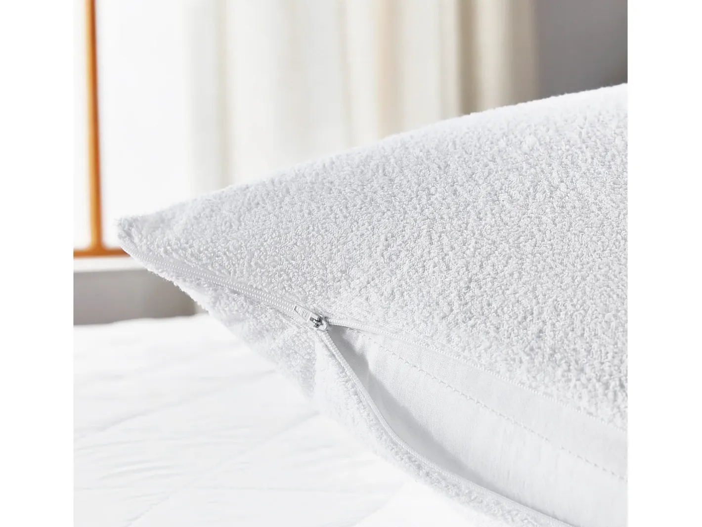 PIKOLIN Funda de Almohada 90x40cm| HOME| Rizo| Aloe Vera| Impermeable Blanco Hot