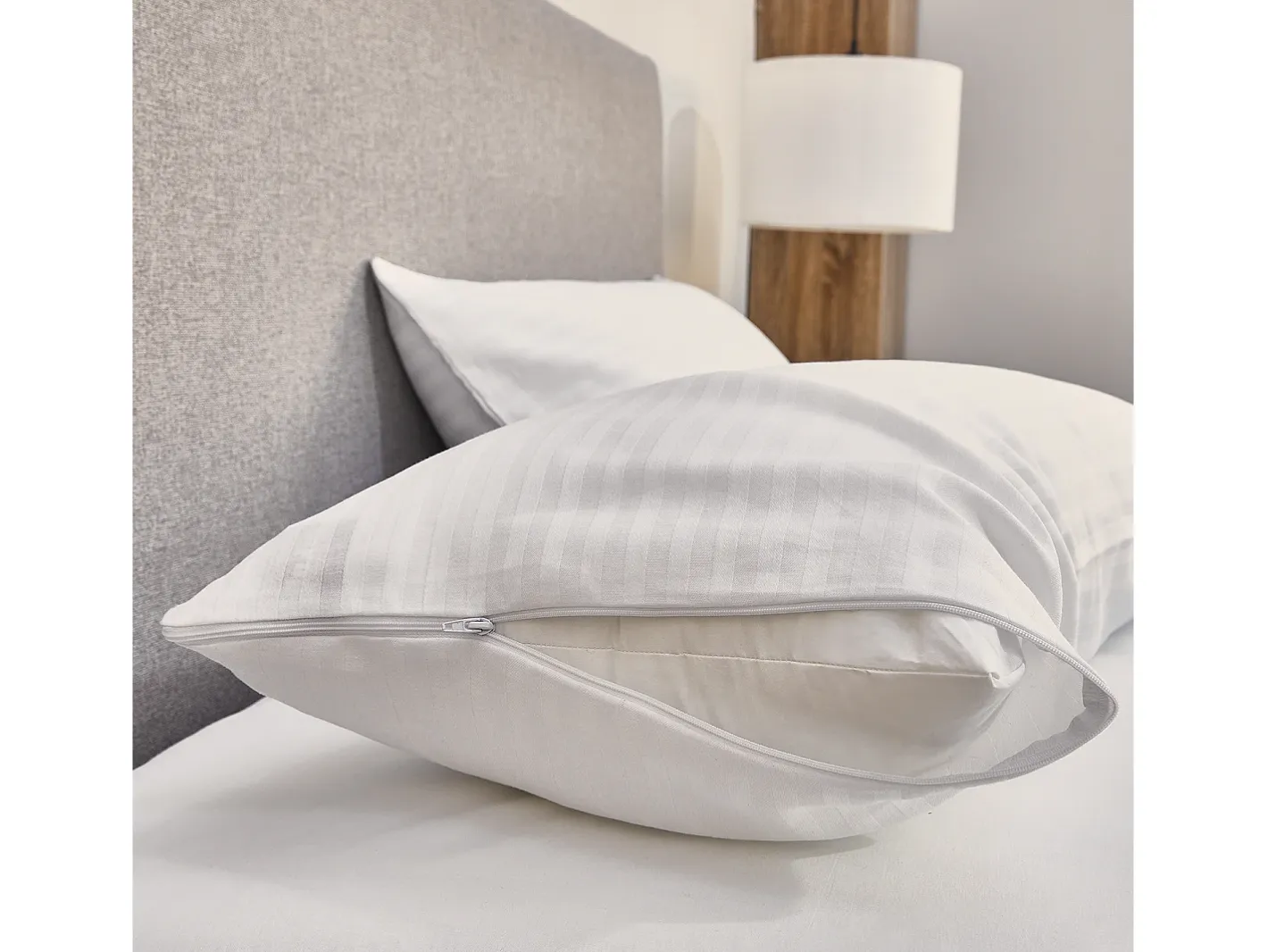 PIKOLIN Ropa De Cama-Funda de almohada 135x40cm| HOME| 100% Algodón| Transpirable Blanco