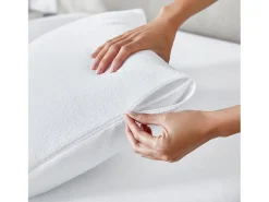 Sale PIKOLIN Funda de Almohada 75x40cm| HOME| Rizo| Aloe Vera| Impermeable Blanco