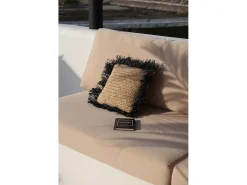 Bazar Bizar Ropa De Casa-Funda De Cojín De Rafia - Negro Natural - 40x40 Multicolor