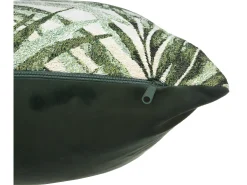Atmosphera Ropa De Casa-Funda de Cojín Jacquard Verde Cedro & Tropical 40 x 40 cm Caqui