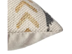 Atmosphera Funda de cojín étnica y dorada 40 x 40 cm Gris Outlet
