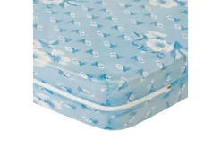 Cambia tus muebles Ropa De Cama-Funda de colchón elástica de 135x190x25 cm con cremallera reforzada en color azul Alba