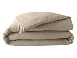 Promo Linge Funda de Edredón de Percal de Algodón Liso 260 x 240 cm Beige Sale