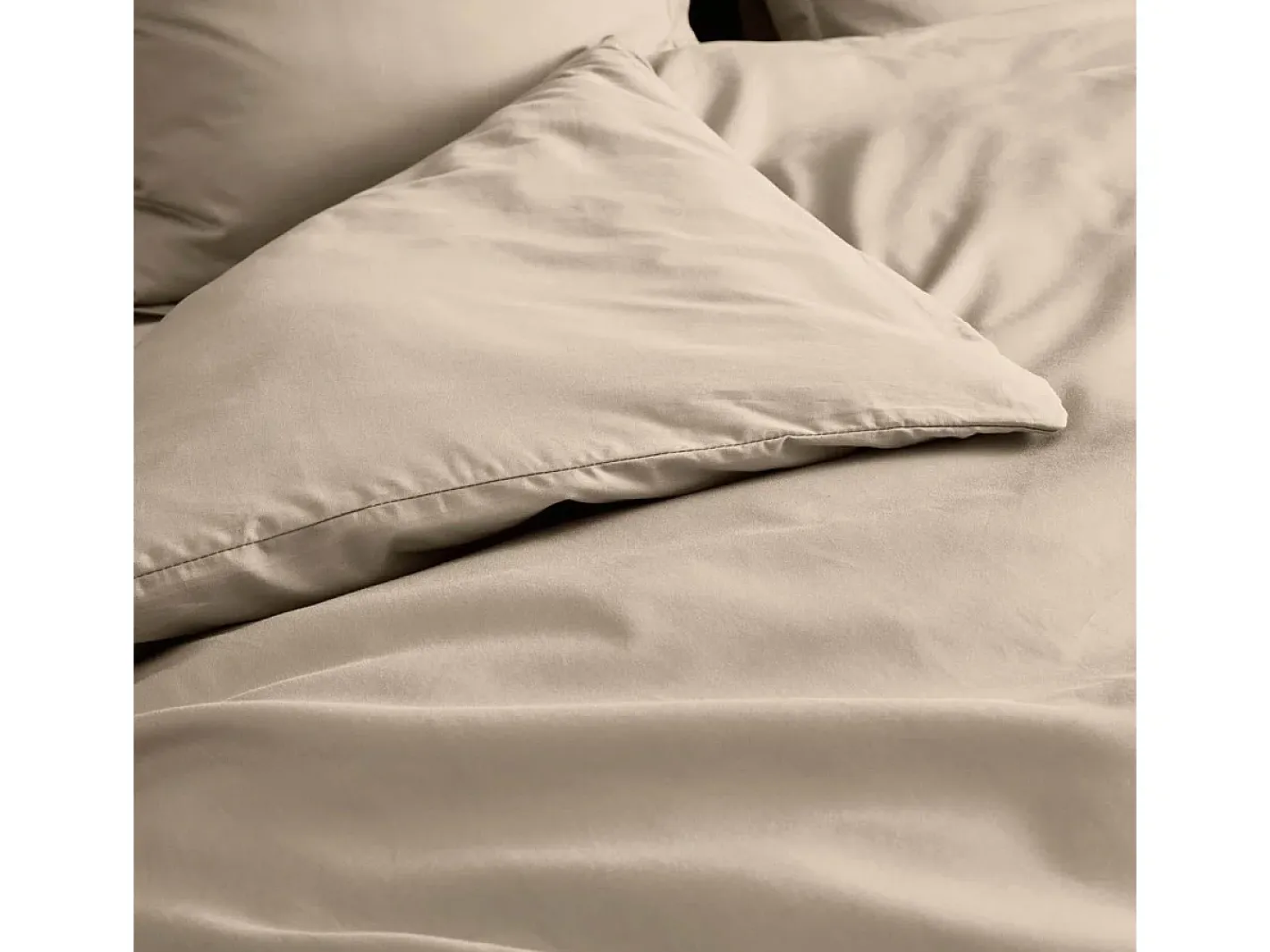 Promo Linge Funda de Edredón de Percal de Algodón Liso 260 x 240 cm Beige Sale