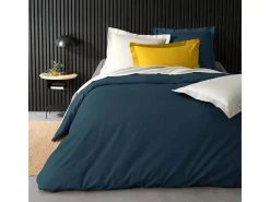 Promo Linge Funda de Edredón Percal Liso 100% Algodón 220x240cm Noche Azul Sale