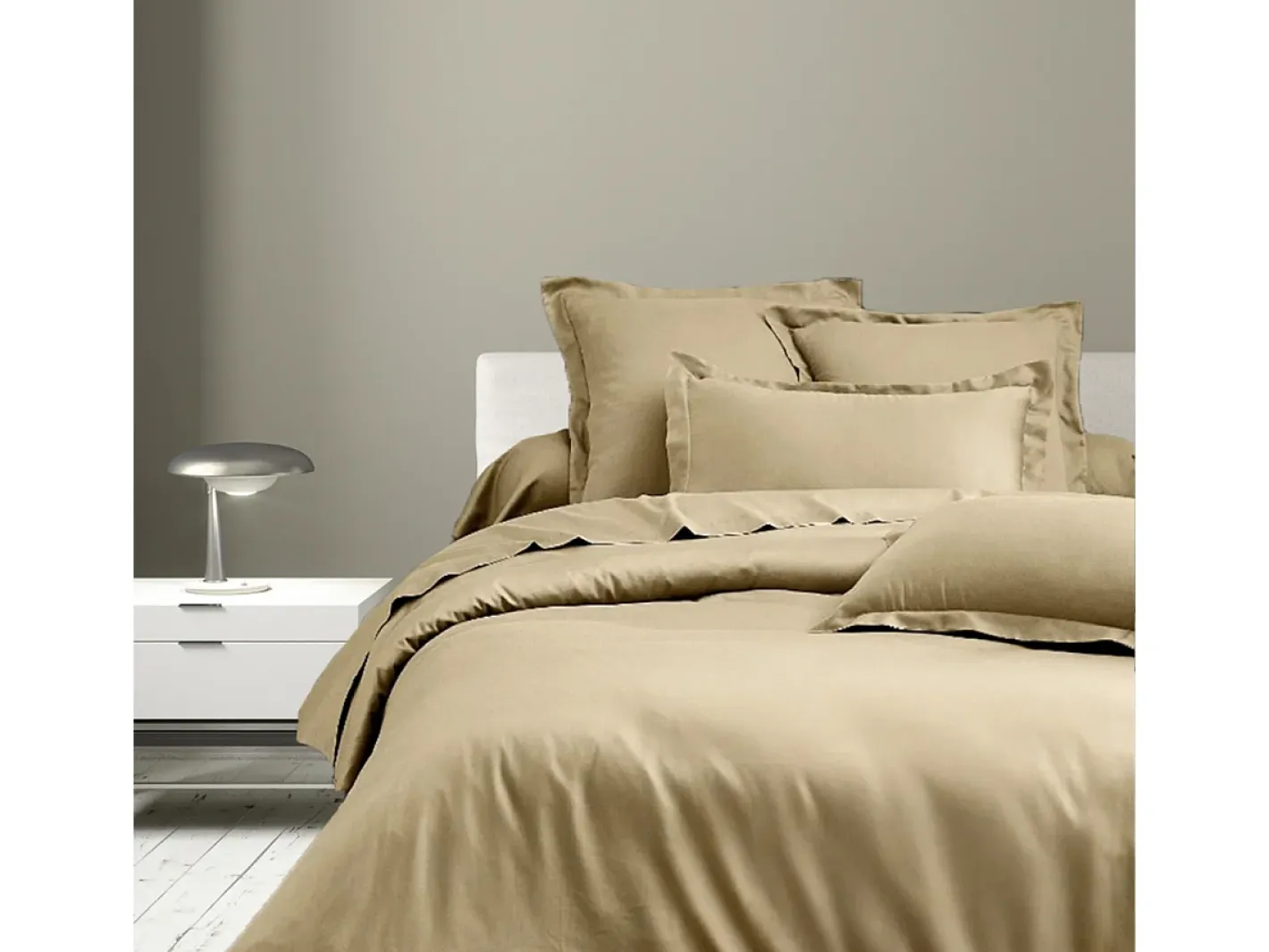 Blanc avenue Funda de edredón satén de algodón Beige Clearance