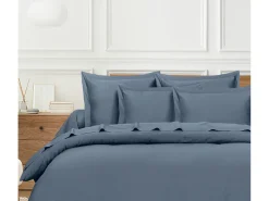 Blanc avenue Funda de edredón 200X200 cm satén de algodón Azul