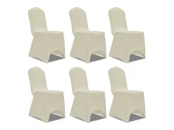 Ropa De Casa-Funda de silla elástica 12 unidades ES418851 Crema
