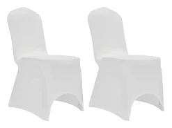 Funda de silla elástica 12 unidades blanca ES887038 Blanco
