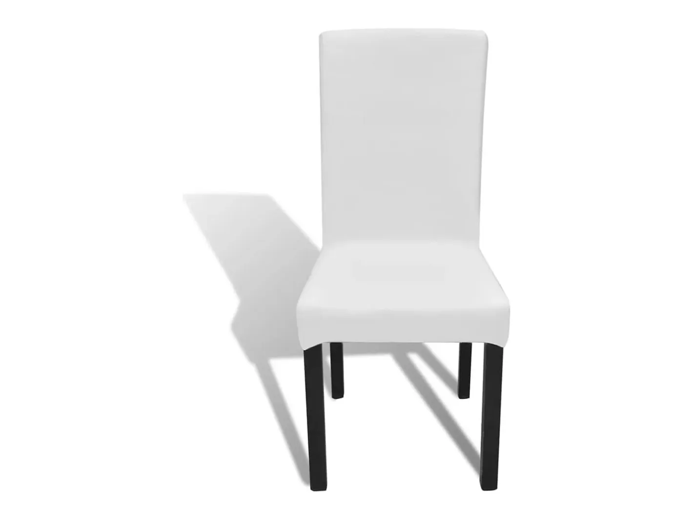 Ropa De Casa-Funda de silla elástica recta 4 unidades blanca ES400820 Blanco