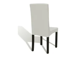 Funda de silla elástica recta 4 unidades ES460608 Crema