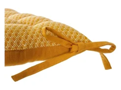 Atmosphera Funda de silla estampada y acolchada con nudos 38 x 38 cm Amarillo Sale