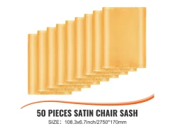 Ropa De Casa-Funda de Silla SucceBuy 50 uds., , Funda de Silla y Cinturón de Silla Extensible Dorado