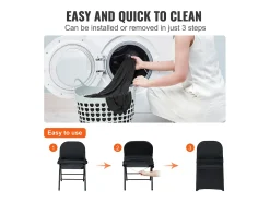 Funda de Silla SucceBuy 30 uds., , de Sillas Plegables en Elastano Extensible Negro