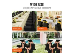 Funda de Silla SucceBuy 30 uds., , de Sillas Plegables en Elastano Extensible Negro