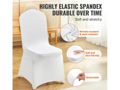 Discount Funda de Silla SucceBuy 12 uds., , de Sillas Plegables Blancas para Matrimonio, Vacaciones, Banquete Blanco