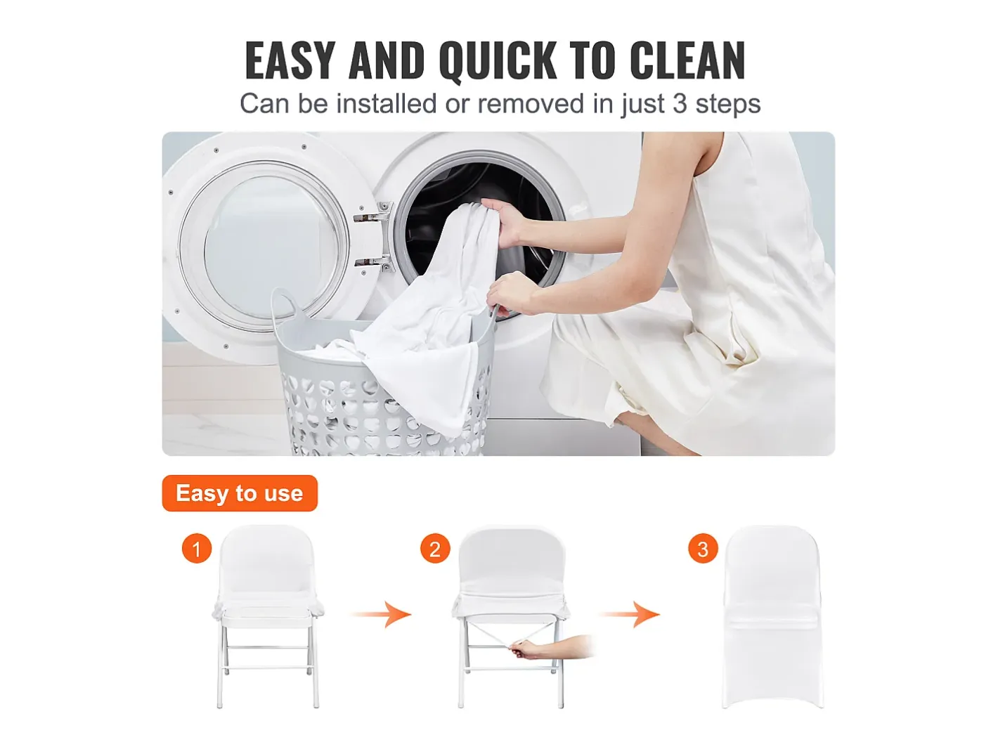 Ropa De Casa-Funda de Silla SucceBuy 30 Piezas, , para la Decoración de Matrimonios y Fiestas Blanco