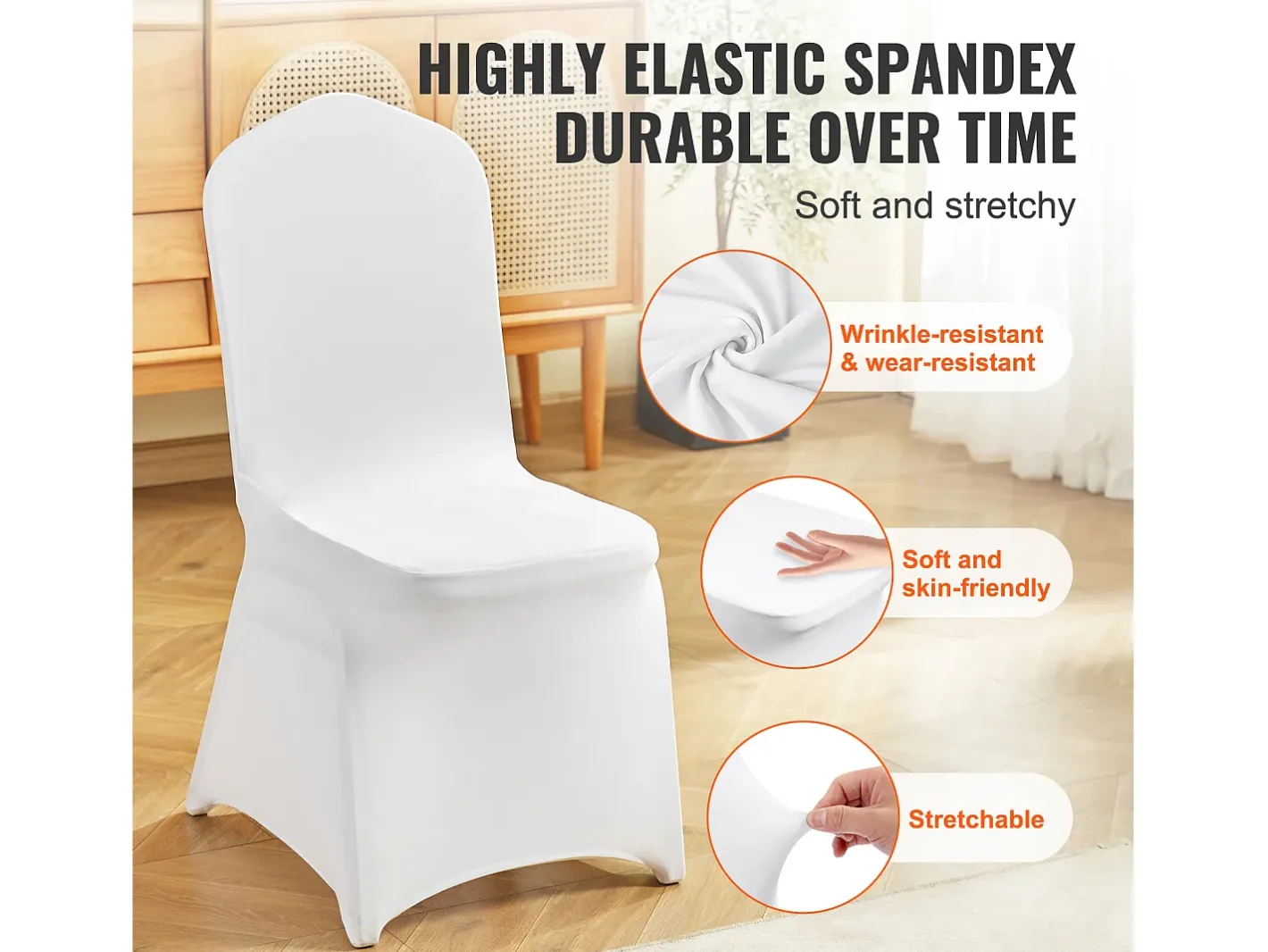 Best Funda de Silla SucceBuy 30 uds., , de Sillas Plegables para Momentos Especiales Blanco