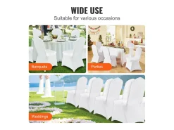 Best Funda de Silla SucceBuy 30 uds., , de Sillas Plegables para Momentos Especiales Blanco