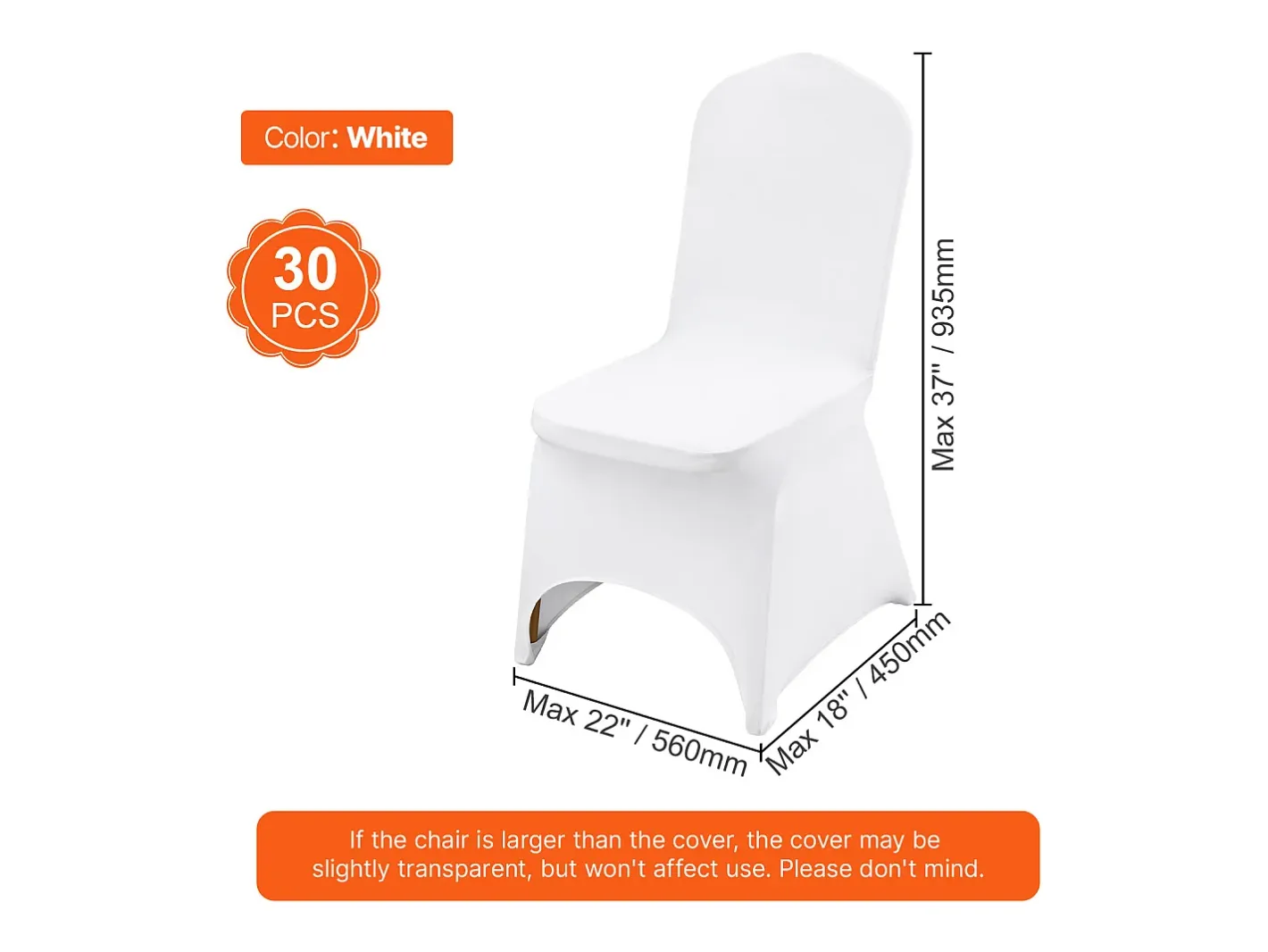 Best Funda de Silla SucceBuy 30 uds., , de Sillas Plegables para Momentos Especiales Blanco
