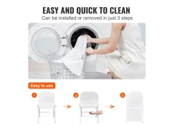 Ropa De Casa-Funda de Silla SucceBuy 50 Piezas, , de Sillas Plegables en Elastano Extensible para Matrimonio Blanco