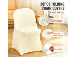 Funda de Silla SucceBuy 30 uds., , para Matrimonio, Banquete, Celebración, Sala de Comer Blanco Outlet