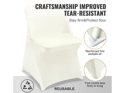 Online Funda de Silla SucceBuy 50 Piezas, Ívoro, Fundas de Protección Universal Blanco