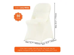 Online Funda de Silla SucceBuy 50 Piezas, Ívoro, Fundas de Protección Universal Blanco