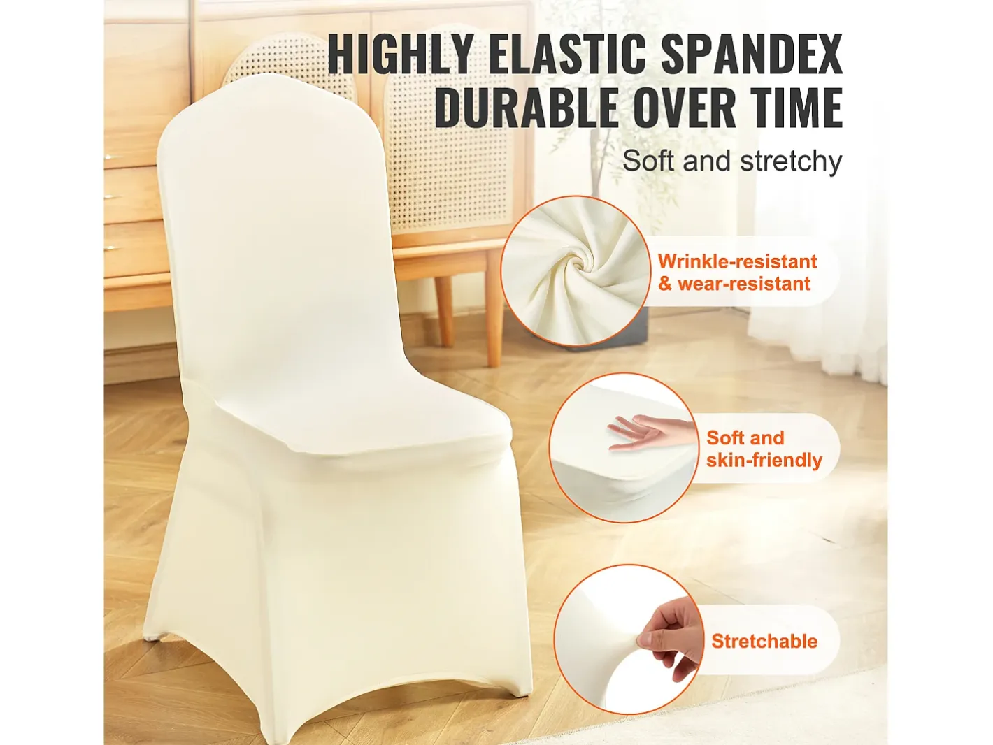 Outlet Funda de Silla SucceBuy, 50 Unidades, Ívor, Fundas de Silla Plegables en Elastano Extensible, para Diversas Ocasiones Como los Matrimonios y las Fiestas Blanco