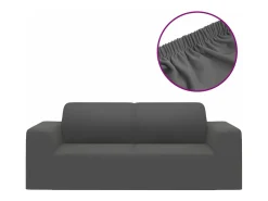 Funda elástica de sillón de 2 plazas poliéster jersey antracita ES716797 Gris antracita Outlet