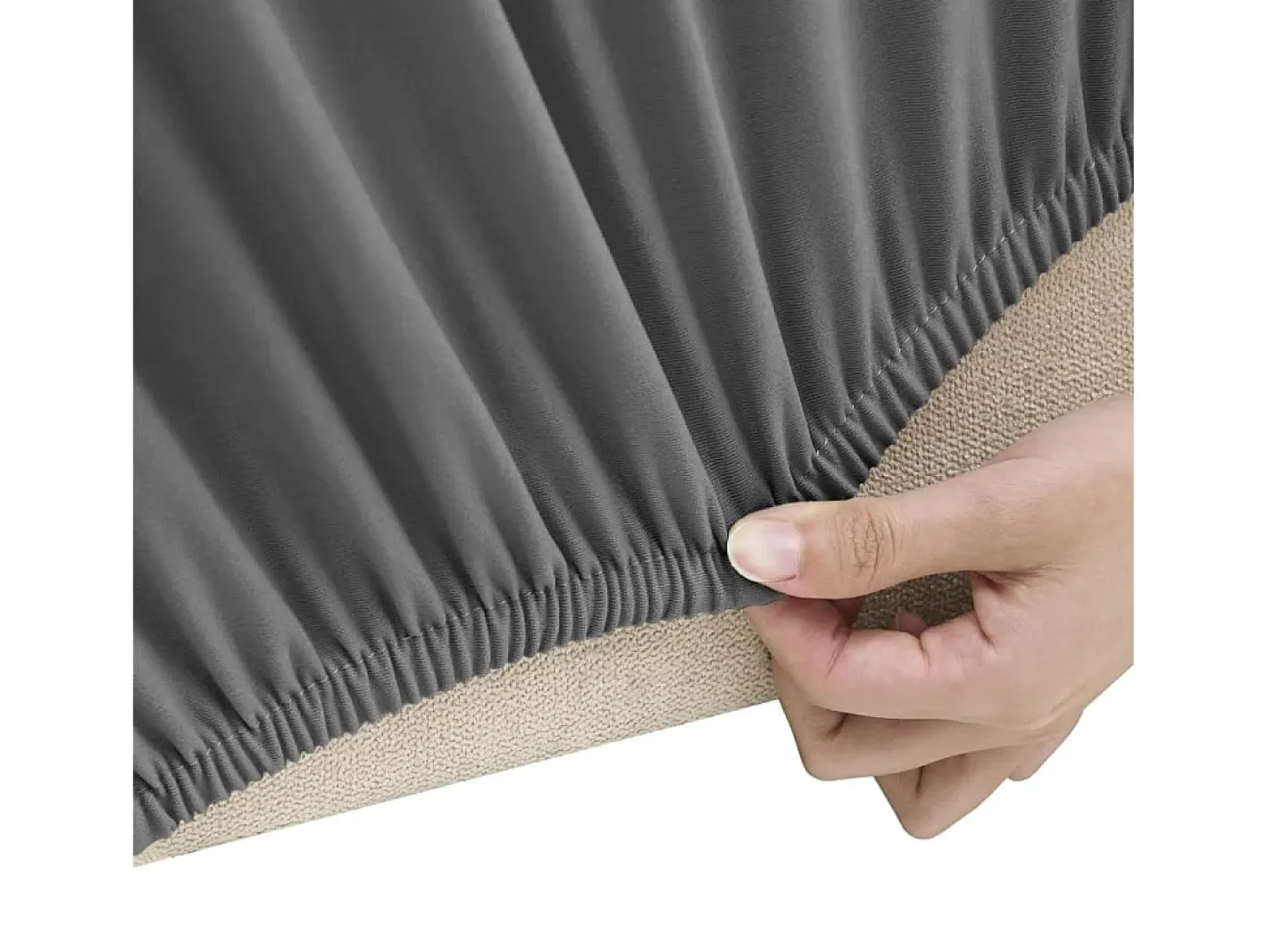 Funda elástica de sillón de 2 plazas poliéster jersey antracita ES716797 Gris antracita Outlet