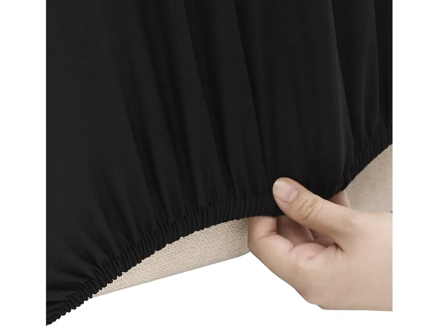 Clearance Funda elástica para sillón de 4 plazas poliéster jersey negra ES478851 Negro