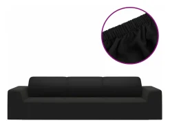 Clearance Funda elástica para sillón de 4 plazas poliéster jersey negra ES478851 Negro