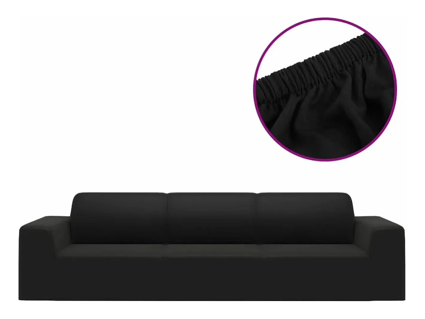 Clearance Funda elástica para sillón de 4 plazas poliéster jersey negra ES478851 Negro