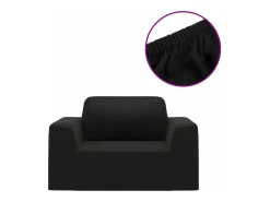 Funda elástica para sillón poliéster jersey negra ES861586 Negro Sale