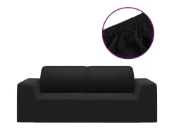 Funda elástica para sillón de 2 plazas poliéster jersey negra ES609118 Negro New
