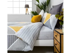 New Cotton Artean Funda Nordica Reversible GEKA algodón poliéster 150 X 220 Cama de 90 Gris