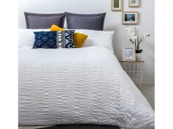 Online Cotton Artean Funda Nordica SEERSUCKER microfibra bambula Cama de 180 Blanco