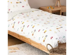 Atmosphera for Kids Ropa De Cama-Funda nórdica algodón blanco 0.5x140x200 cm Multicolor