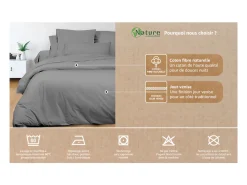 Soleil d'ocre Ropa De Cama-Funda nórdica de algodón 260x240 cm PERCALE Blanco