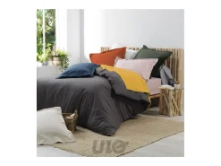 Promo Linge Funda Nórdica "Percaline" 240x220cm Ocre 100% Algodón Tendencia Rectangular Amarillo Best