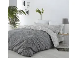 Cotton Artean Ropa De Cama-Funda nórdica reversible SALINAS microfibra 240x220 Cama de 150 Gris